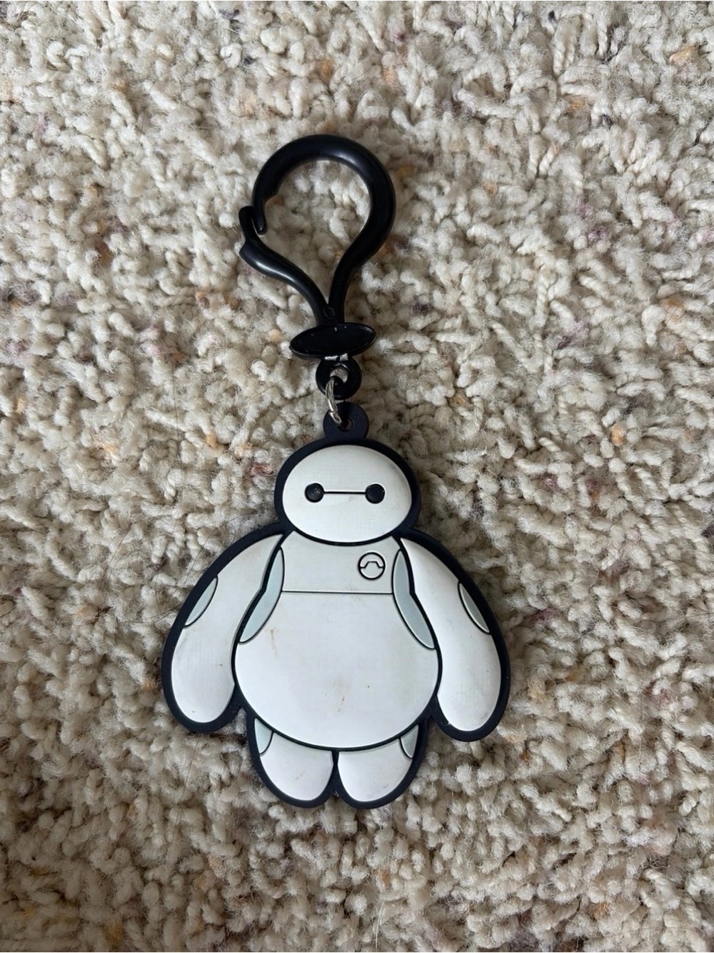 White Baymax-Style Silicone Keychain Clip for Kids
